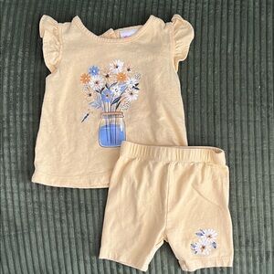 Little Lass Yellow Floral Kids Matching Set